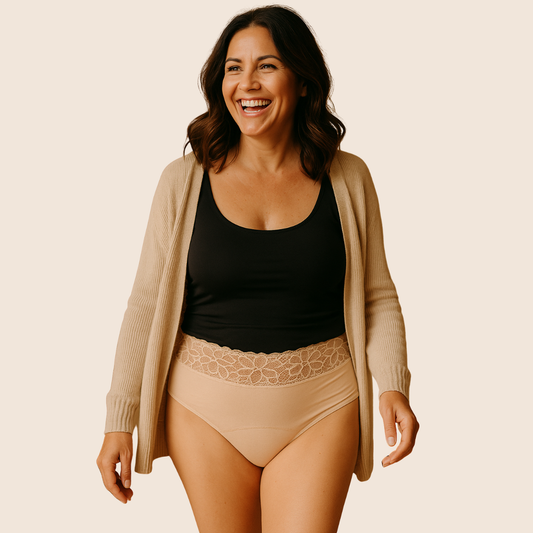 Black & Nude Lace Midi Underwear | Moderate to Heavy Protection