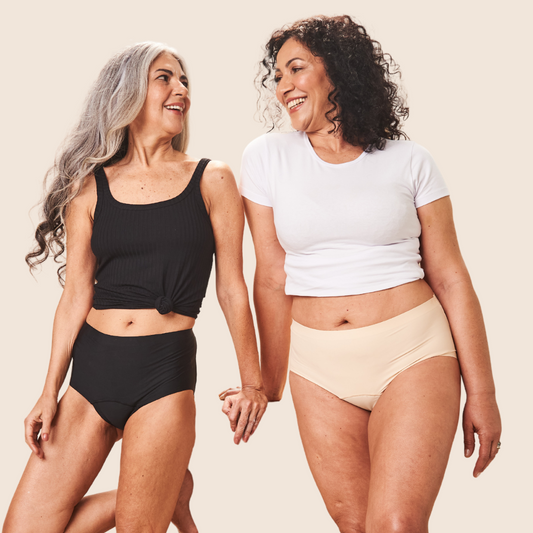 Black & Nude Seamless Midi Briefs | Moderate Protection | Sizes 10 to 20