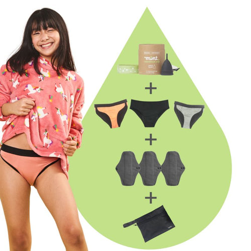 Teen's Starter Pack | Undies + Pads + Cup + Carry Bag - Mint Global