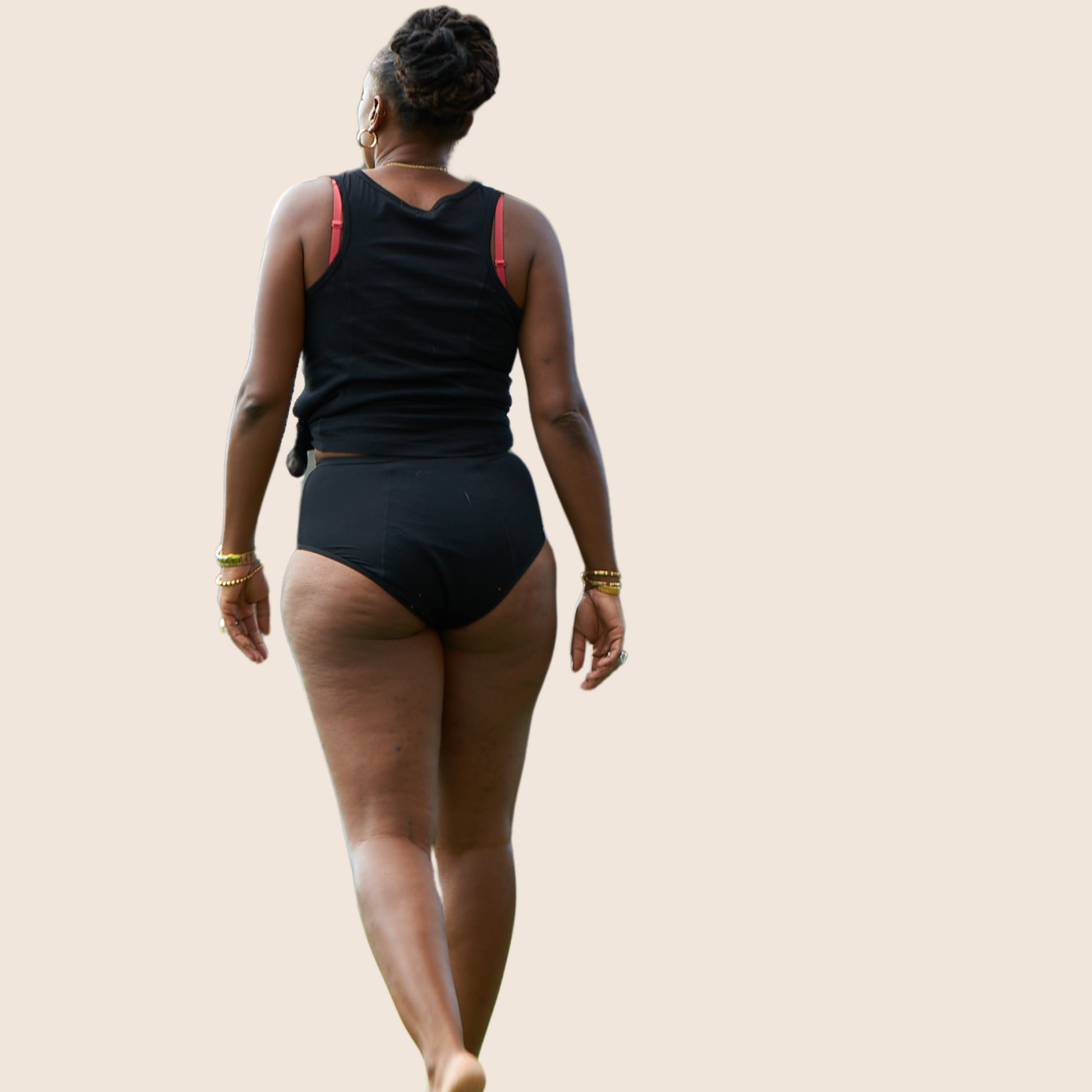Black & Nude High Waist Underwear | Regular to Heavy Protection