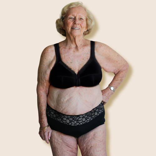 Black & Nude Lace Midi Underwear | Moderate to Heavy Protection