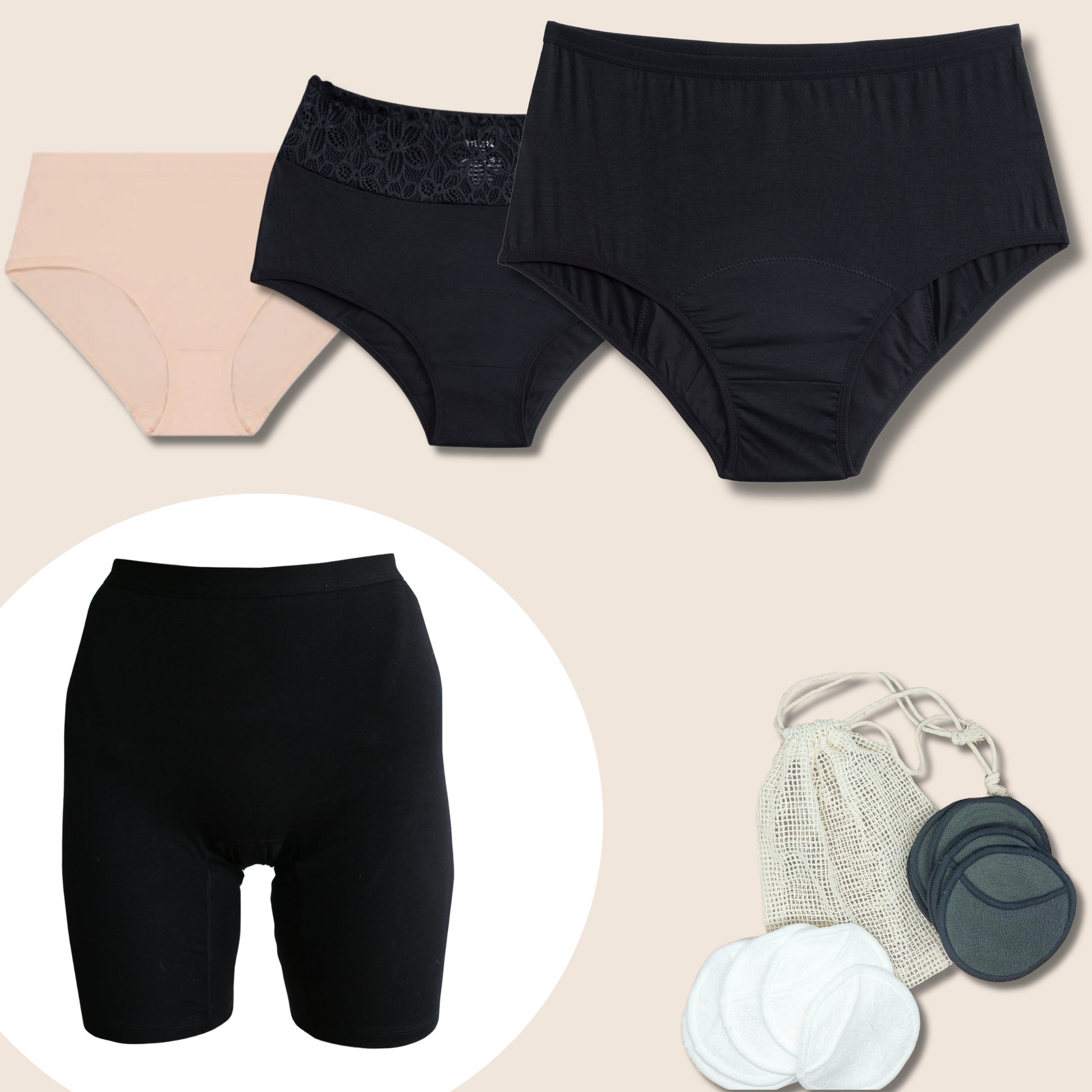 Comfort High Gift Set | 3 x Underwear + 1 x Shorts + Facial Pads
