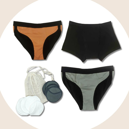Freedom Low Waist Set | 3 x Underwear + Facial Pads Mint Global