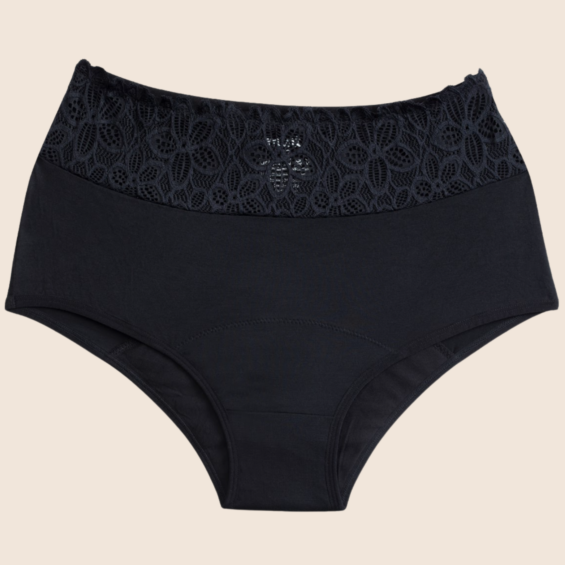 Reusable leakproof underwear with lace waistband